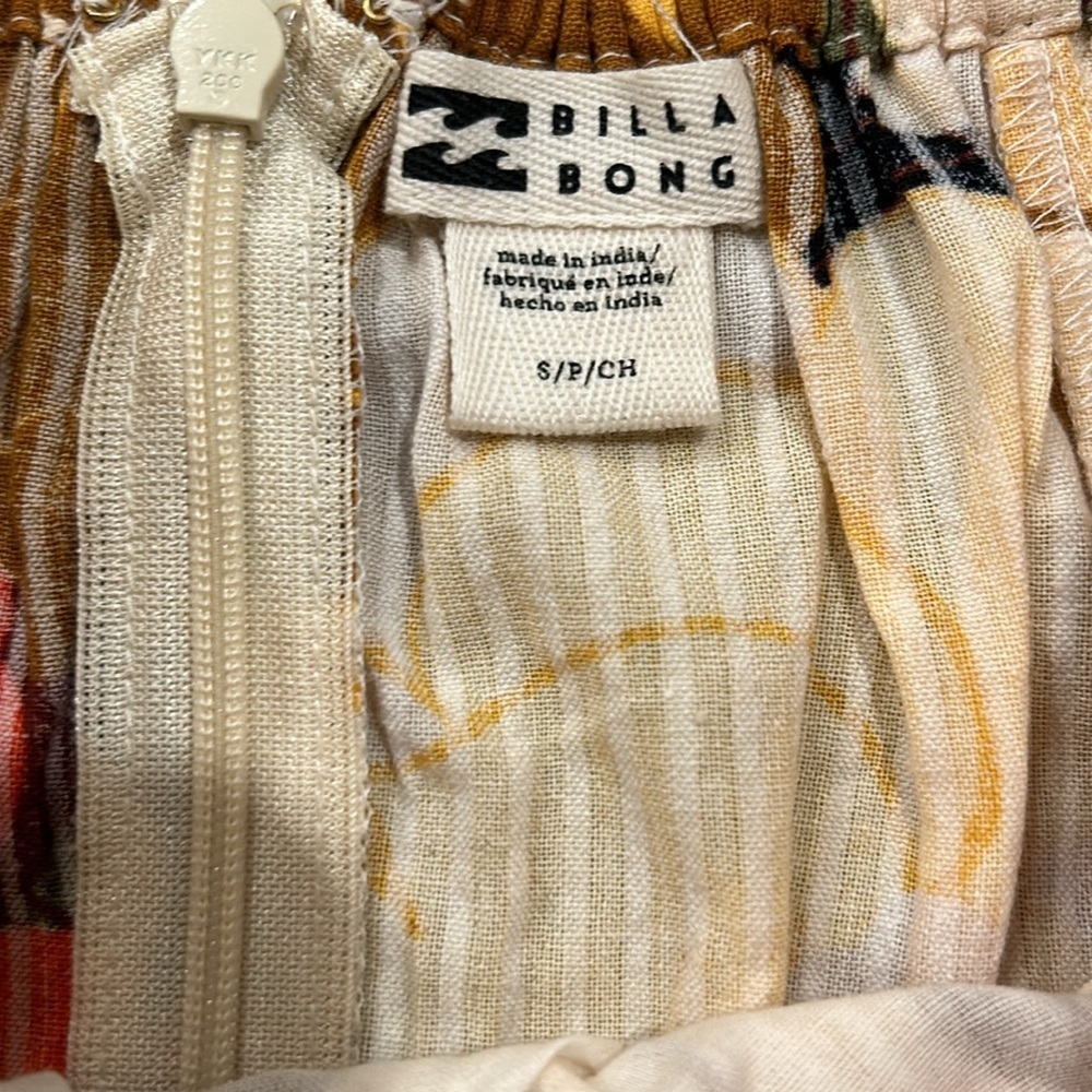 NWT Billabong Shine Bright Mini Dress Floral Seersucker  Statement Sleeve Small - Picture 5 of 13